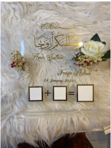 Heart Shaped Nikah Thumb Board, For a beautiful couple photo decor